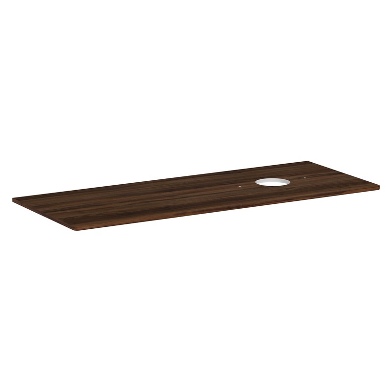 Hansgrohe Xelu Q doska pod umývadlo 1360 x 550 mm s výrezom vpravo pre umývadlo na dosku, bez otv. pre batériu, tmavý orech, 54117630