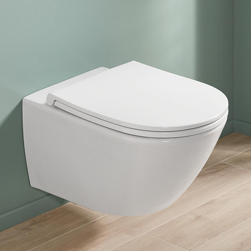 misa WC závesná UNIVERSO TwistFlush 370 x 560 +  Sedátko SoftClose a QuickRelease biela s C+ Combi-Pack