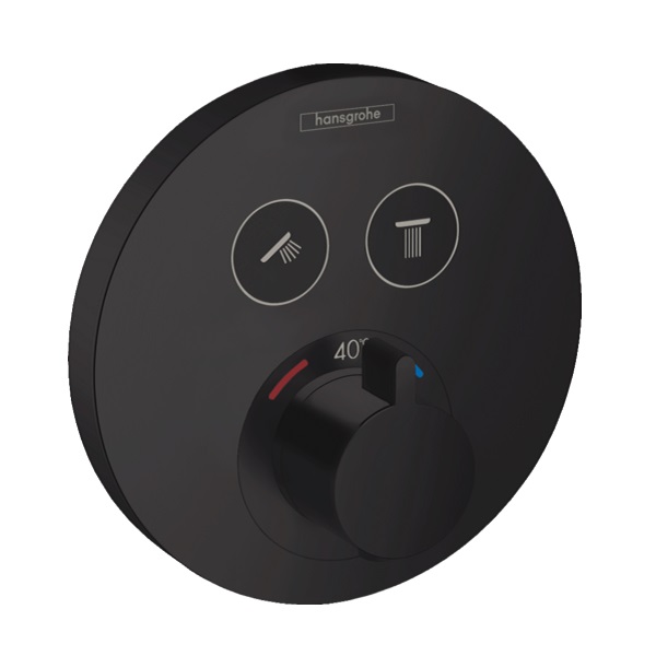 Hansgrohe ShowerSelect termostatická batéria S pod omietku, pre 2 spotrebiče, matná čierna, 15743670