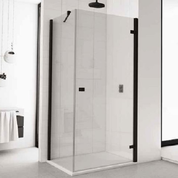 SANSWISS ANNEA sprchové dvere 90 cm 1-krídlové, montáž vpravo, matné čierne, číre sklo s AquaPerle AN1CD09000607