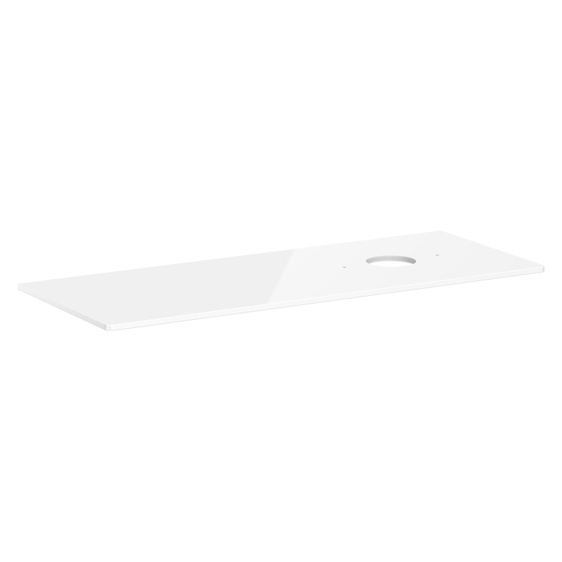 Hansgrohe Xelu Q doska pod umývadlo 1360 x 550 mm s výrezom vpravo pre umývadlo, bez otv. pre batériu, biela vysoký lesk, 54117050