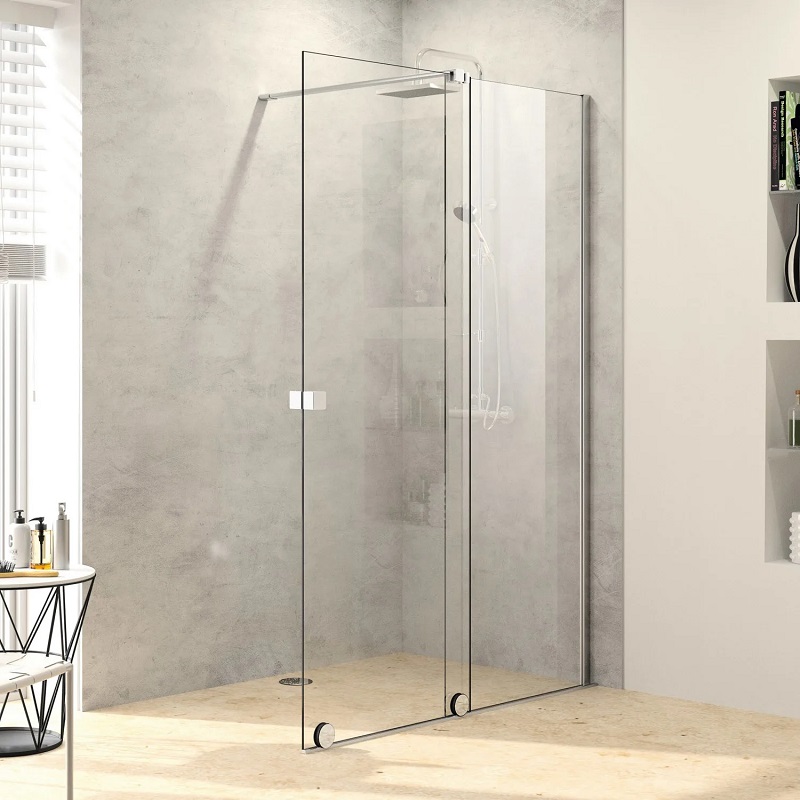 HÜPPE Xtensa Pure Walk-In sprchová stena 180 cm s dverami, upevnenie vpravo, strieborná pololesklá, číre sklo s AntiPlaque AP XT0209069322