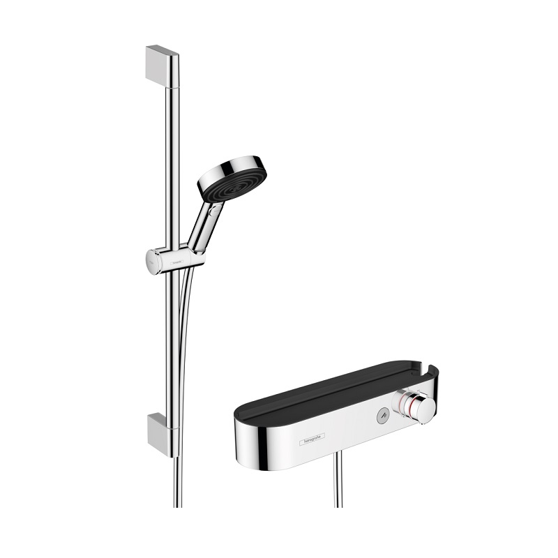 Hansgrohe Pulsify Select sprchová súprava 105 3jet Relaxation s ručnou sprchou,termostatom,sprchovou tyčou 65 cm, chróm, 24260000