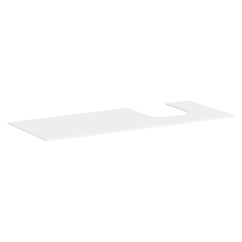 Hansgrohe Xevolos E doska pod umývadlo 1370 x 550 mm s výrezom vpravo pre zápustné umývadlo na dosku 500 x 480 mm, matná biela, 54206700