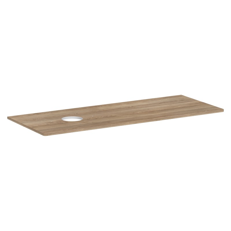 Hansgrohe Xelu Q doska pod umývadlo 1360 x 550 mm s výrezom vľavo pre umývadlo na dosku, bez otv. pre batériu, prírodný buk, 54116230