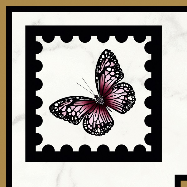 VILLEROY & BOCH Victorian bordúra roh 13 x 13 cm Butterfly lesklá zlatá 1428MKE1