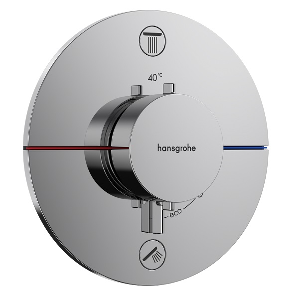 HANSGROHE ShowerSelect Comfort S batéria vaňová podomietková termostatická pre 2 spotrebiče so zabudovanou bezpečnostnou kombináciou chróm 15556000