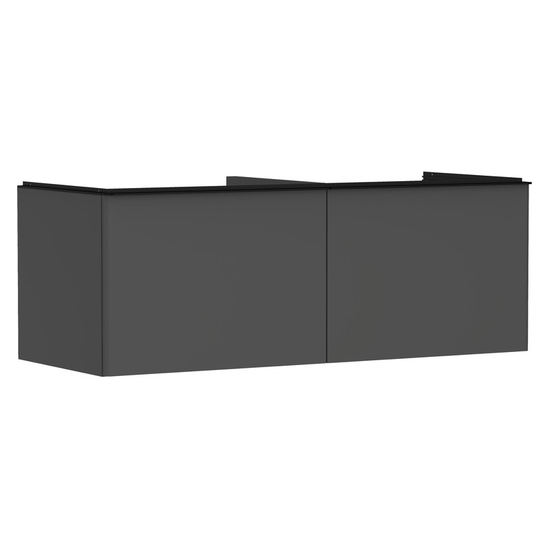 Hansgrohe Xelu Q skrinka pod zápustné umývadlo na dosku 1360 x 550 mm s 2 zásuvkami, diamantová matná sivá, rukoväť matná čierna, 54067670