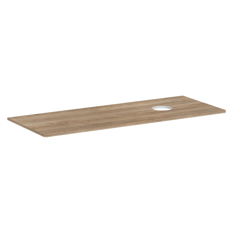 Hansgrohe Xelu Q doska pod umývadlo 1360 x 550 mm s výrezom vpravo pre umývadlo, bez otv. pre batériu, prírodný buk, 54117230