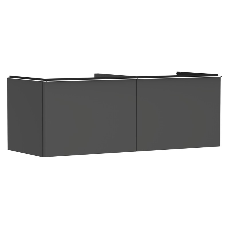 Hansgrohe Xelu Q skrinka pod zápustné umývadlo na dosku 1360 x 550 mm s 2 zásuvkami, diamantová matná sivá, rukoväť matná biela, 54067000
