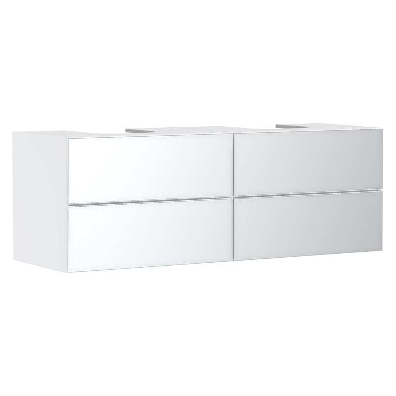 Hansgrohe Xevolos E skrinka pod umývadlo 1570 x 550 mm so 4 zásuvkami pre dosku s 2 zápustnými umývadlami, matná biela, 54199320