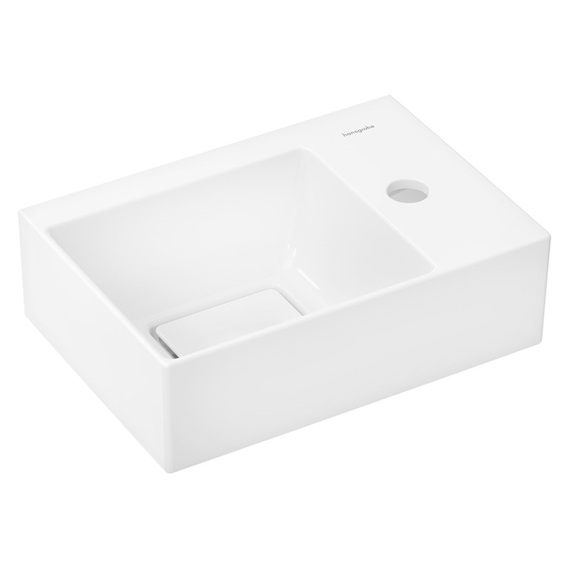 Hansgrohe Xevolos E umývadielko 360 x 250 mm s otvorom pre batériu vpravo bez prepadu, SmartClean, biela, 61086450