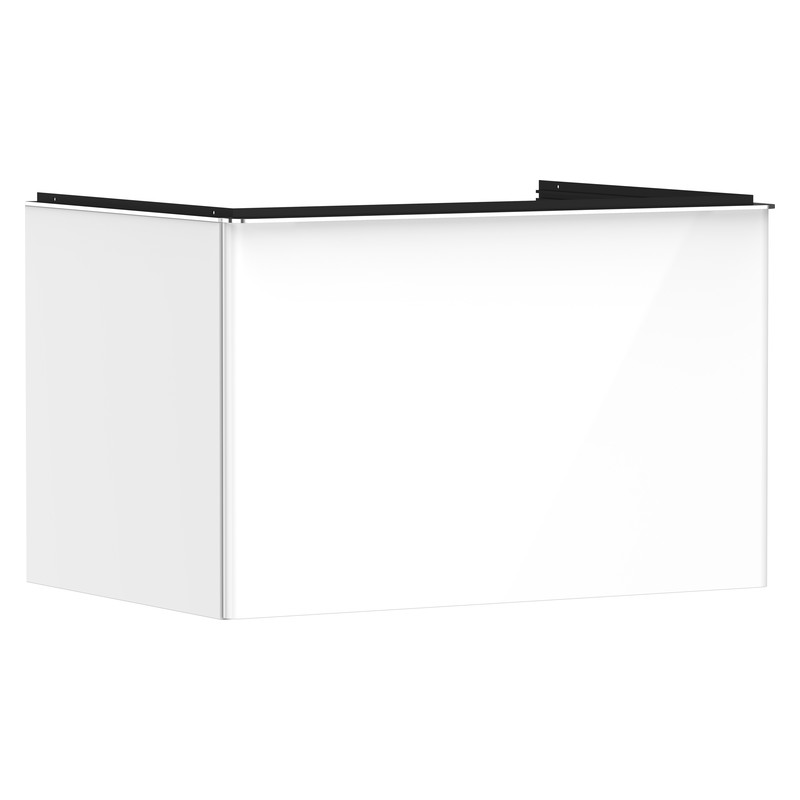 Hansgrohe Xelu Q skrinka pod zápustné umývadlo na dosku 780 x 550 mm s 1 zásuvkou, biela s vysokým leskom, rukoväť chróm, 54054000