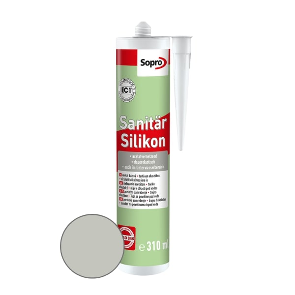 SOPRO silikón sanitárny silbergrau 17, 310 ml 239017