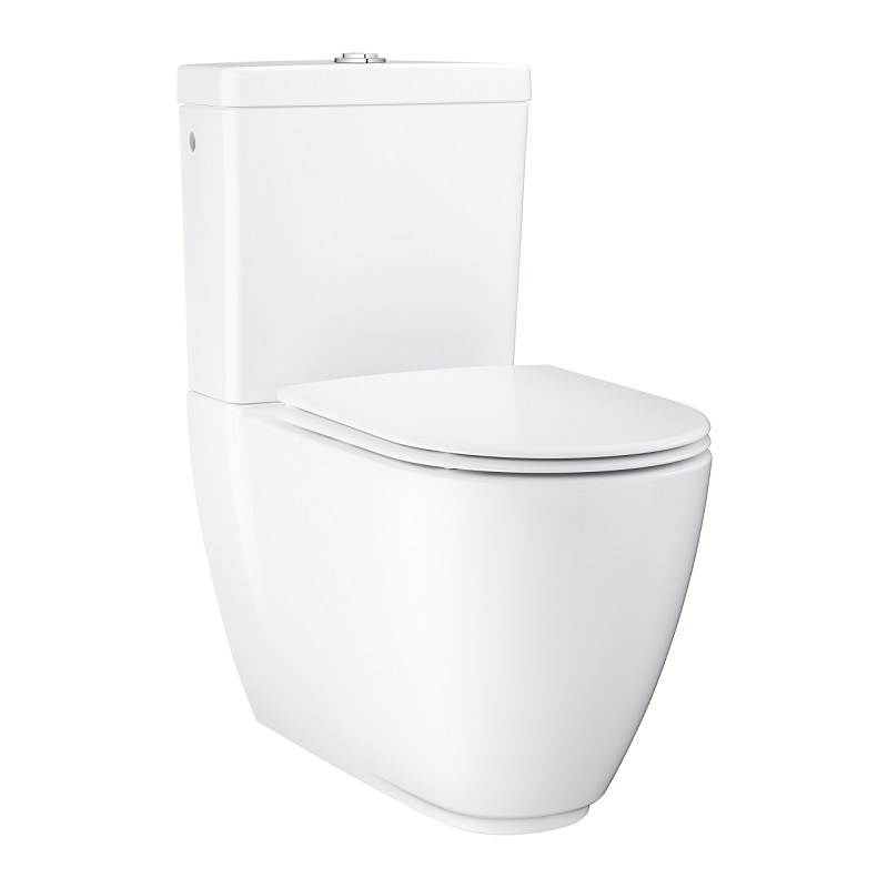Grohe Essence Ceramic WC kombi Rimless, s PureGuard + nádrž WC bočný prívod + sedátko SoftClose alpská biela