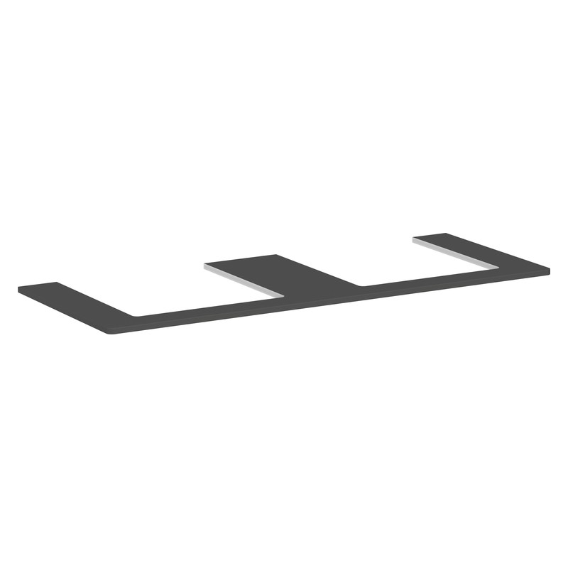 Hansgrohe Xelu Q doska pod umývadlo 1360 x 550 mm s 2 výrezmi pre zápustné umývadlo na dosku 500 x 480 mm, diamantová matná sivá, 54099910