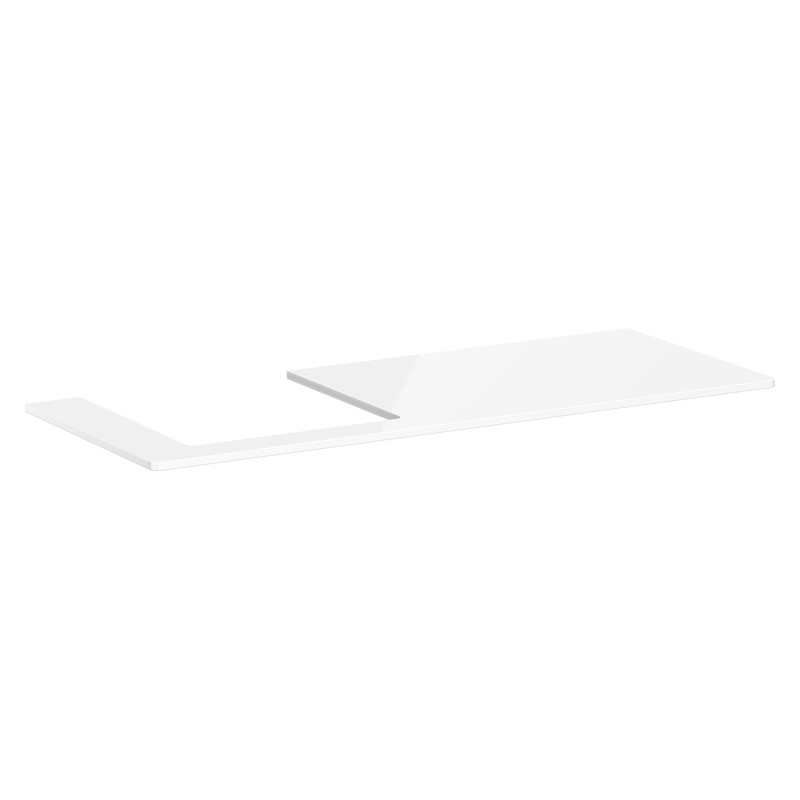 Hansgrohe Xelu Q doska pod umývadlo 1360 x 550 mm s výrezom vľavo pre zápustné umývadlo na dosku 500 x 480 mm, biela vysoký lesk, 54097050
