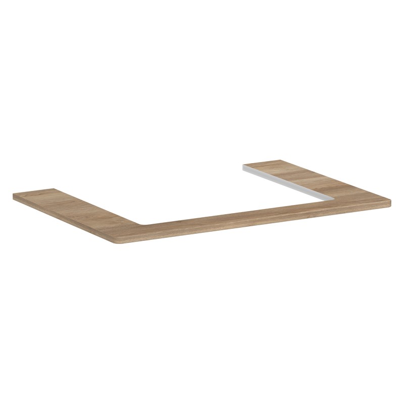 Hansgrohe Xelu Q doska pod umývadlo 780 x 550 mm s výrezom uprostred pre zápustné umývadlo na dosku 600 x 480 mm, prírodný buk, 54109230