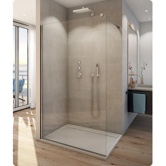 SANSWISS Walk-In EASY pevná sprchová stena 90, výška 200cm, aluchróm, sklo číre, AquaPerle STR4P0905007