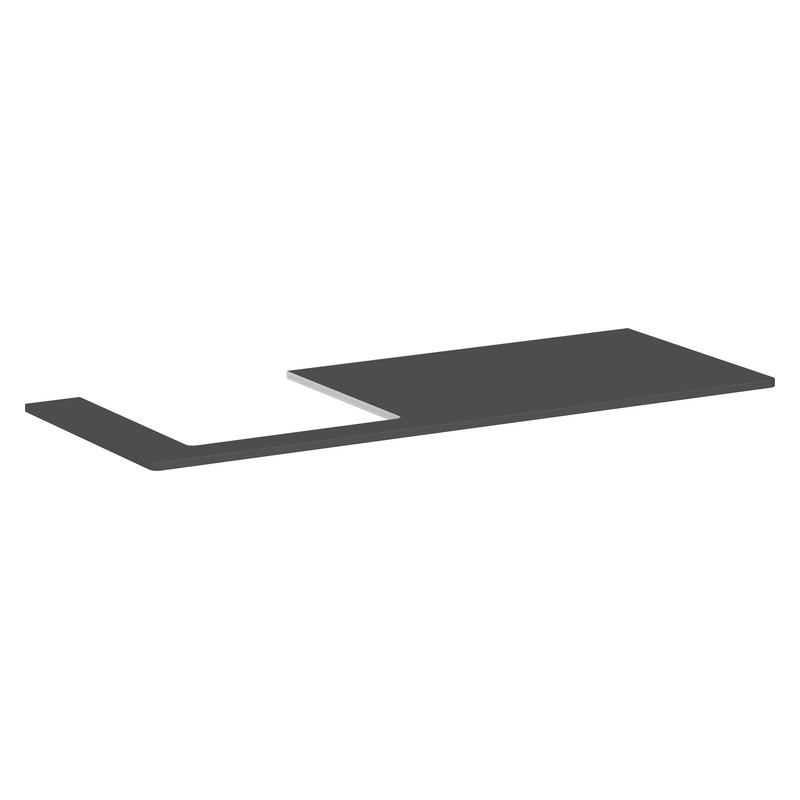 Hansgrohe Xelu Q doska pod umývadlo 1360 x 550 mm s výrezom vľavo pre zápustné umývadlo 500 x 480 mm, diamantová matná sivá, 54097910
