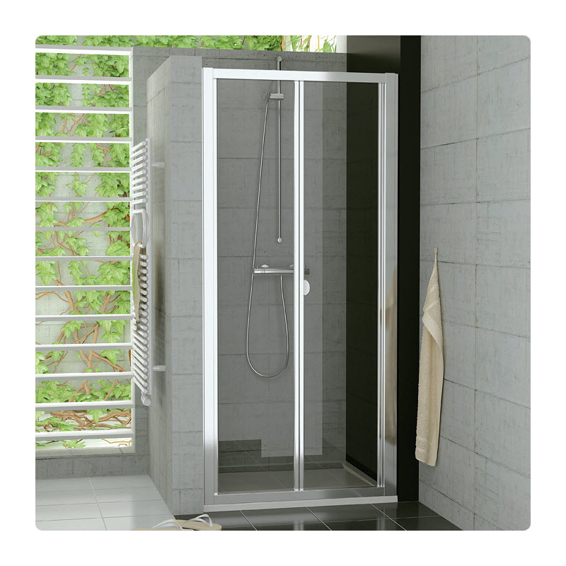 SANSWISS TOP-Line sprchové zalamovacie dvere 80, aluchróm číre sklo AquaPerle, TOPK08005007