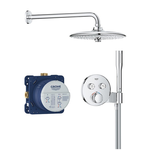 GROHE Professional Grohtherm SmartControl set sprchový podomietkový s termostatickou batériou, sprcha hlavová 3jet chróm 34867000