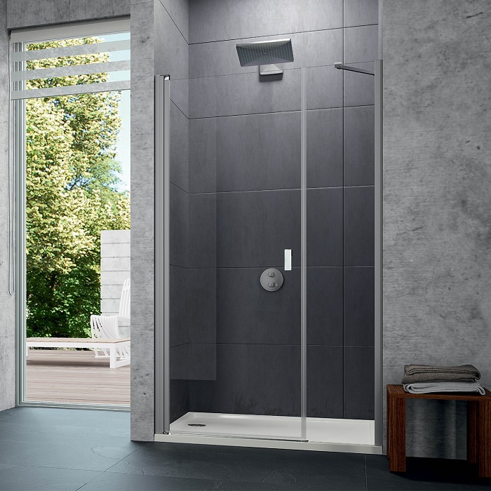 HÜPPE DESIGN PURE dvere sprchove 140cm s protisegmentom do niky strieborná lesklá  číre sklo 8P7210092321