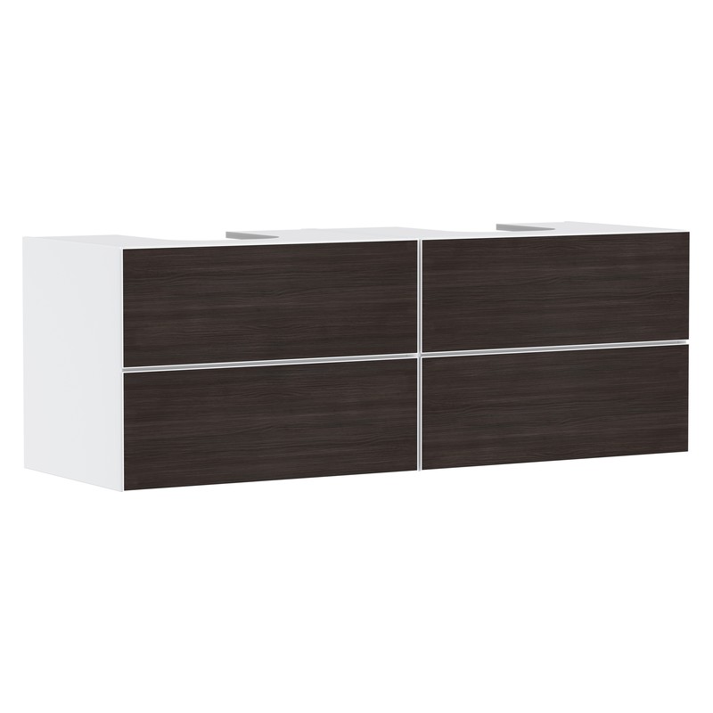 Hansgrohe Xevolos E skrinka pod umývadlo 1570 x 550 mm so 4 zásuvkami pre dosku s 2 zápustnými umývadlami, matná biela, 54199730