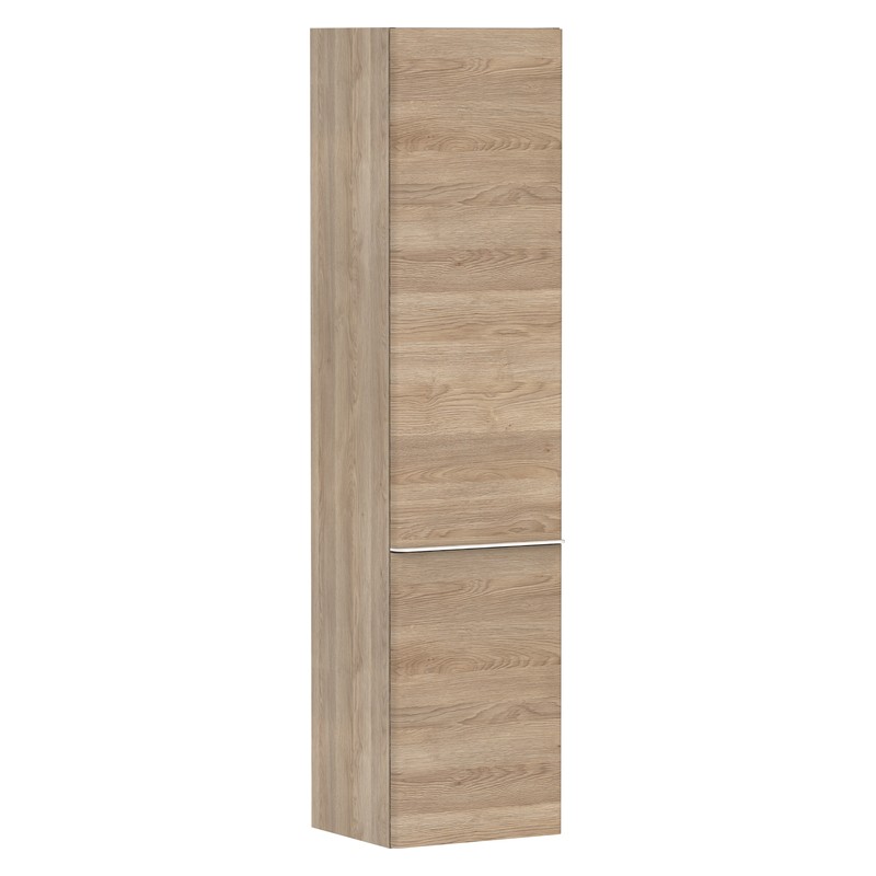 Hansgrohe Xelu Q vysoká skrinka 400 x 350 mm, pánty vľavo, prírodný dub, rukoväť biela matná, 54137700