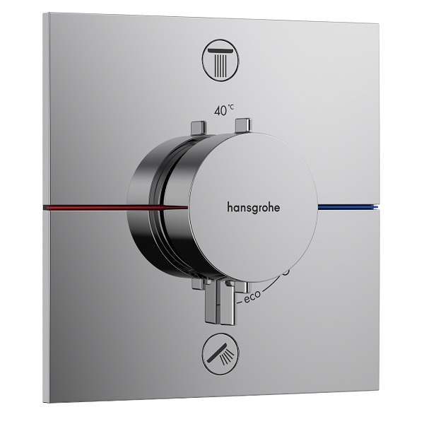 HANSGROHE ShowerSelect Comfort E batéria vaňová podomietková termostatická pre 2 spotrebiče so zabudovanou bezpečnostnou kombináciou chróm 15578000