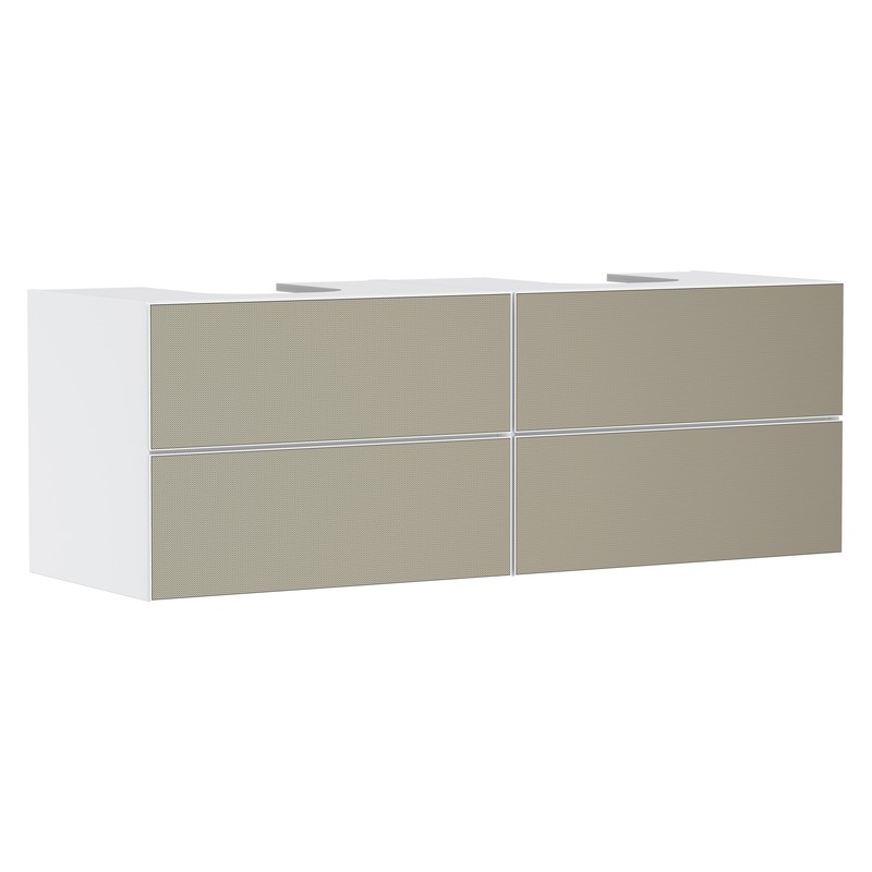 Hansgrohe Xevolos E skrinka pod umývadlo 1570 x 550 mm so 4 zásuvkami pre dosku s 2 zápustnými umývadlami, matná biela, 54199390