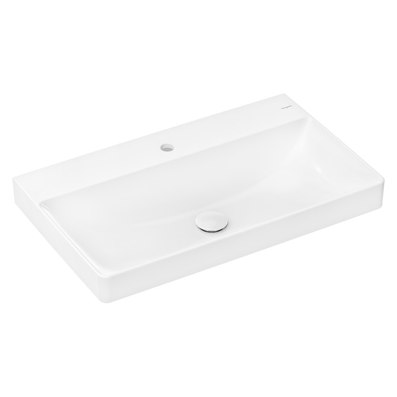 Hansgrohe Xelu Q umývadlo 800 x 480 mm s otvorom pre batériu bez prepadu, SmartClean, biela, 61020450