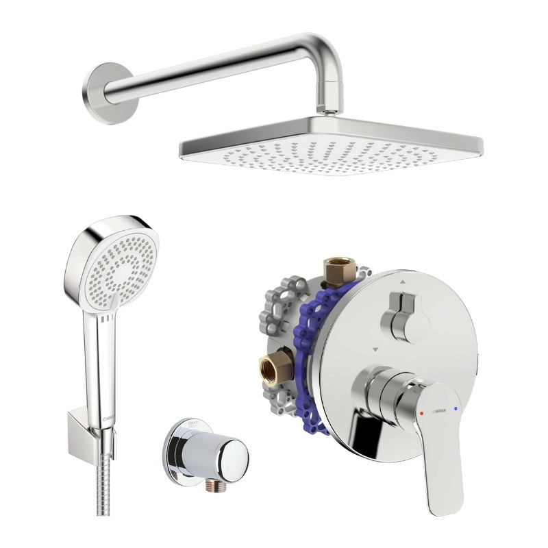 HANSA BASIC Set 6V1 sprchový set podomietková batéria 80559003 a hlavouvou sprchou, chróm 459647