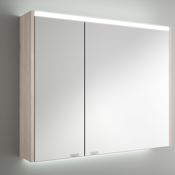 Salgar ALLIANCE 800 2-dverová zrkadlová skrinka s LED horným a spodným osvetlením, Natural 83181