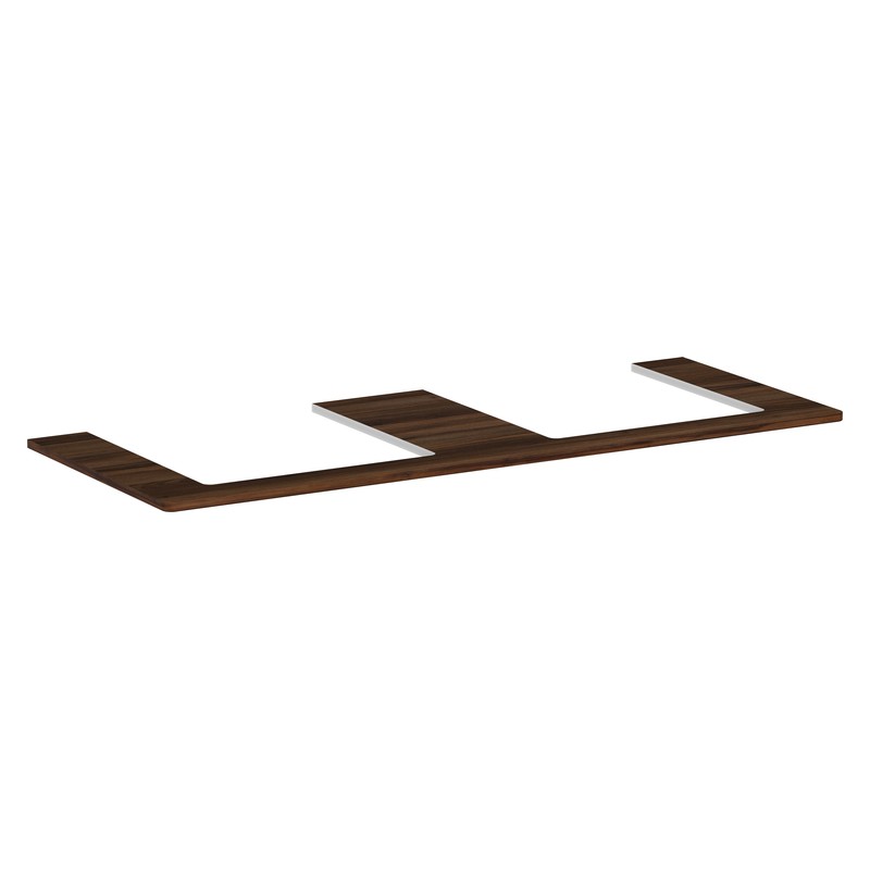 Hansgrohe Xelu Q doska pod umývadlo 1360 x 550 mm s 2 výrezmi pre zápustné umývadlo na dosku 500 x 480 mm, tmavý orech, 54099630