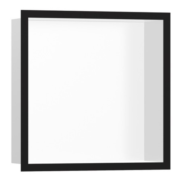 HANSGROHE XtraStoris Individual výklenok do steny matná biela s designovým rámom 300 x 300 x 100 mm matná čierna 56099670