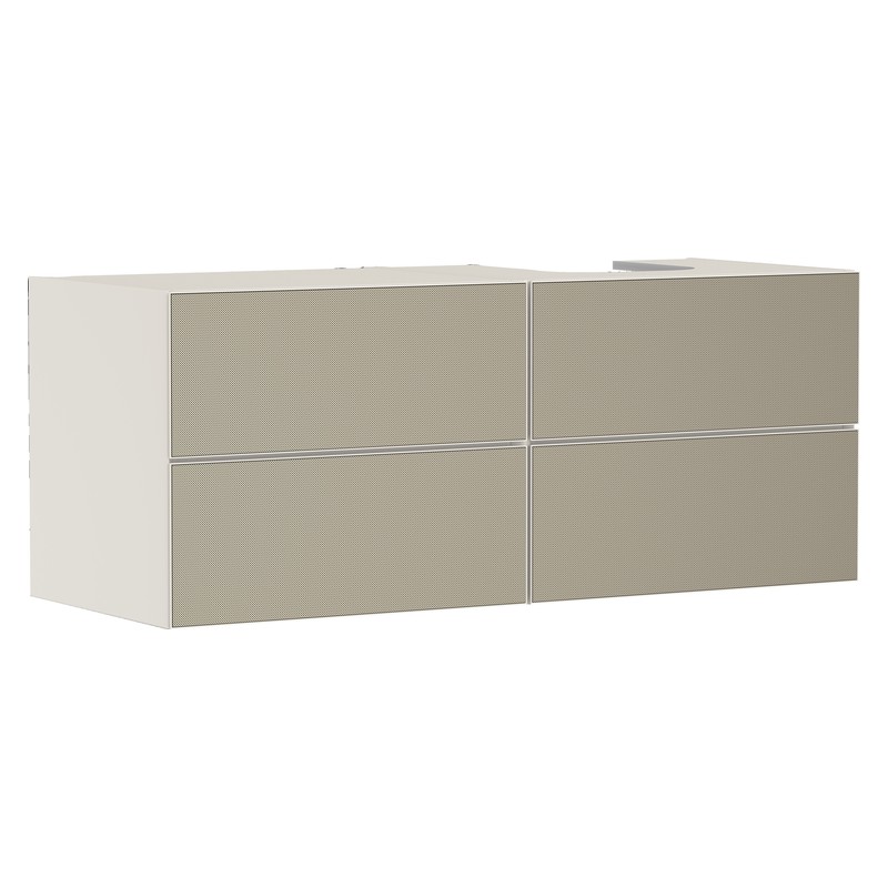 Hansgrohe Xevolos E skrinka pod umývadlo 1370 x 550 mm so 4 zásuvkami pre umývadlá na dosku vpravo, pieskovo béžová matná, 54240390