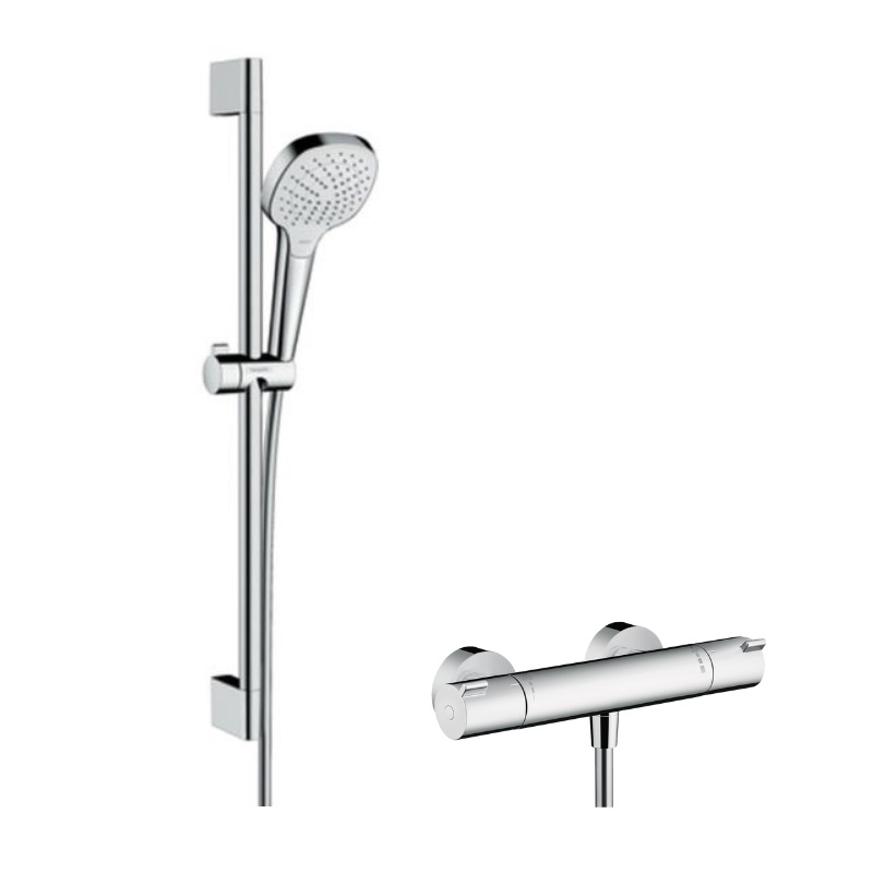 Hansgrohe ECOSTAT sprchový SET 2v1 termostatická batéria 13211000 so sprchovým setom 2jet 65cm 26534400 chróm, 433151