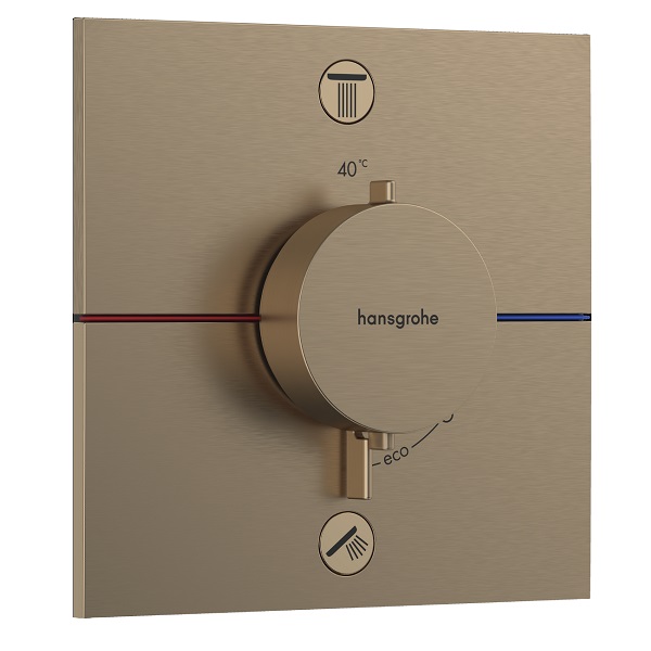 HANSGROHE ShowerSelect Comfort E batéria vaňová podomietková termostatická pre 2 spotrebiče so zabudovanou bezpečnostnou kombináciou kartáčovaný bronz 15578140