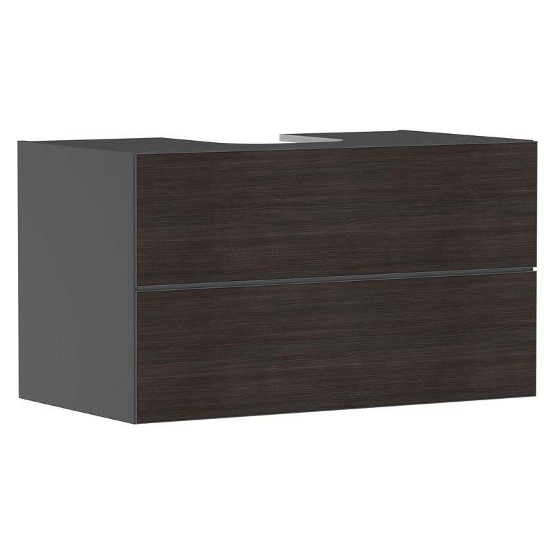 Hansgrohe Xevolos E skrinka pod umývadlo 980 x 550 mm s 2 zásuvkami pre dosku so zápustným umývadlom, bridlicová matná sivá, 54192730