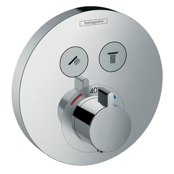 Hansgrohe ShowerSelect termostatická batéria S pod omietku, pre 2 spotrebiče, chróm, 15743000