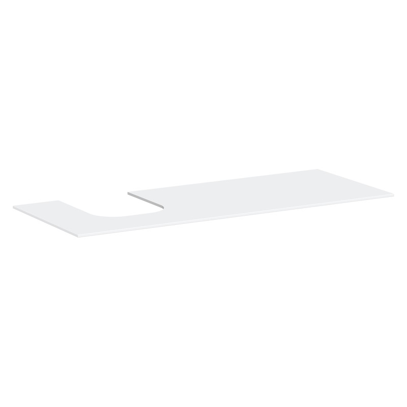 Hansgrohe Xevolos E doska pod umývadlo 1370 x 550 mm s výrezom vľavo pre zápustné umývadlo na dosku 500 x 480 mm, matná biela, 54205700