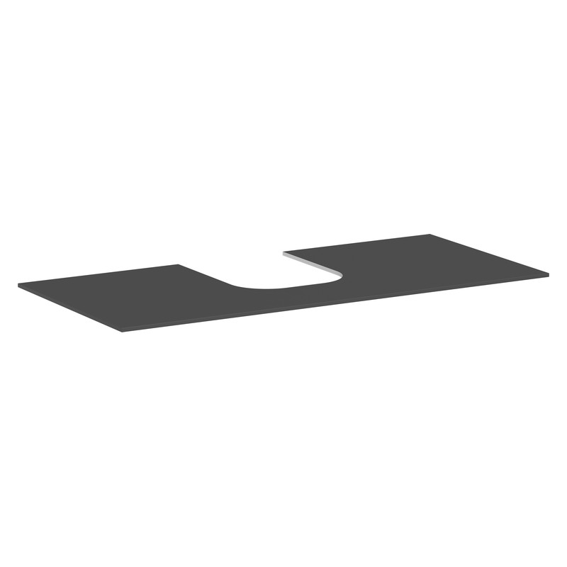 Hansgrohe Xevolos E doska pod umývadlo 1180 x 550 mm pre zápustné umývadlo 500 x 480 mm a 600 x 480 mm, bridlicová matná sivá, 54210760