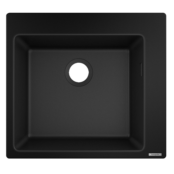 HANSGROHE granitový drez S510-F450 560 x 510mm jednodrez na dosku, SilicaTec grafitová čierna, 43312170