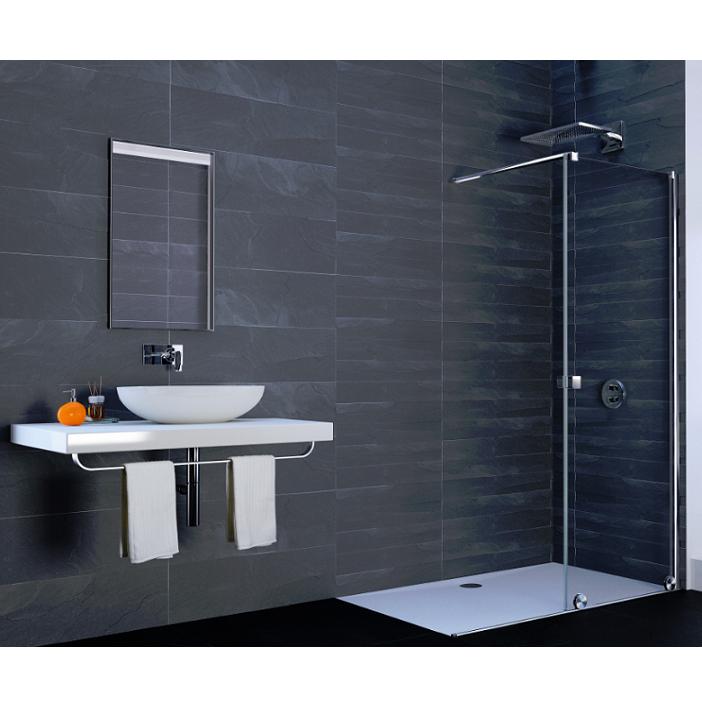 HÜPPE Xtensa Pure Walk-In sprchová stena 120 cm s posuvnými dverami, upevnenie vľavo, strieborná pololesklá, číre sklo s AntiPlaque XT0103069322