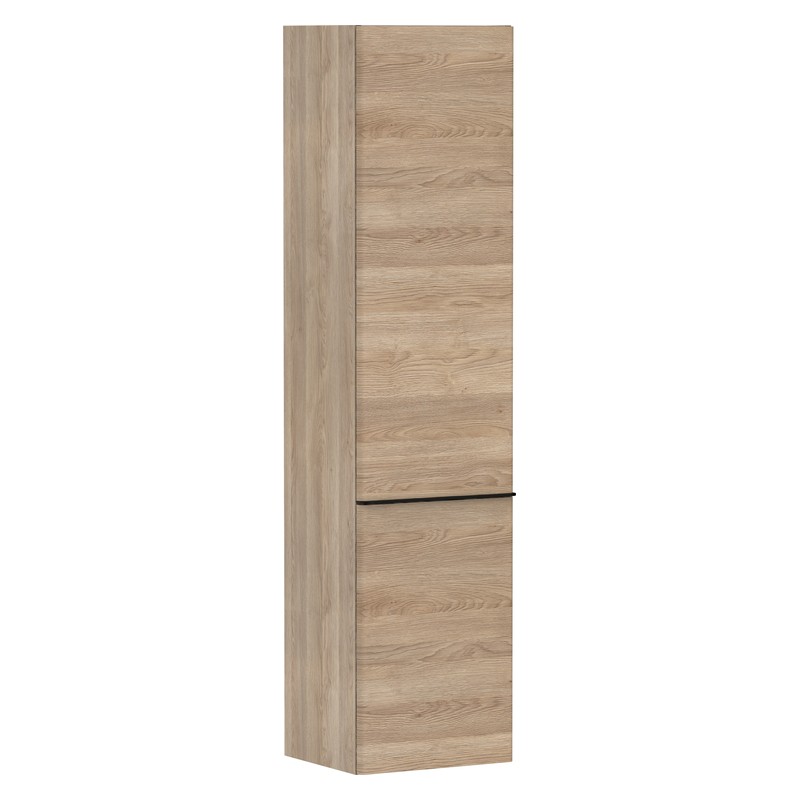Hansgrohe Xelu Q vysoká skrinka 400 x 350 mm, pánty vpravo, prírodný dub, rukoväť čierna matná, 54141670