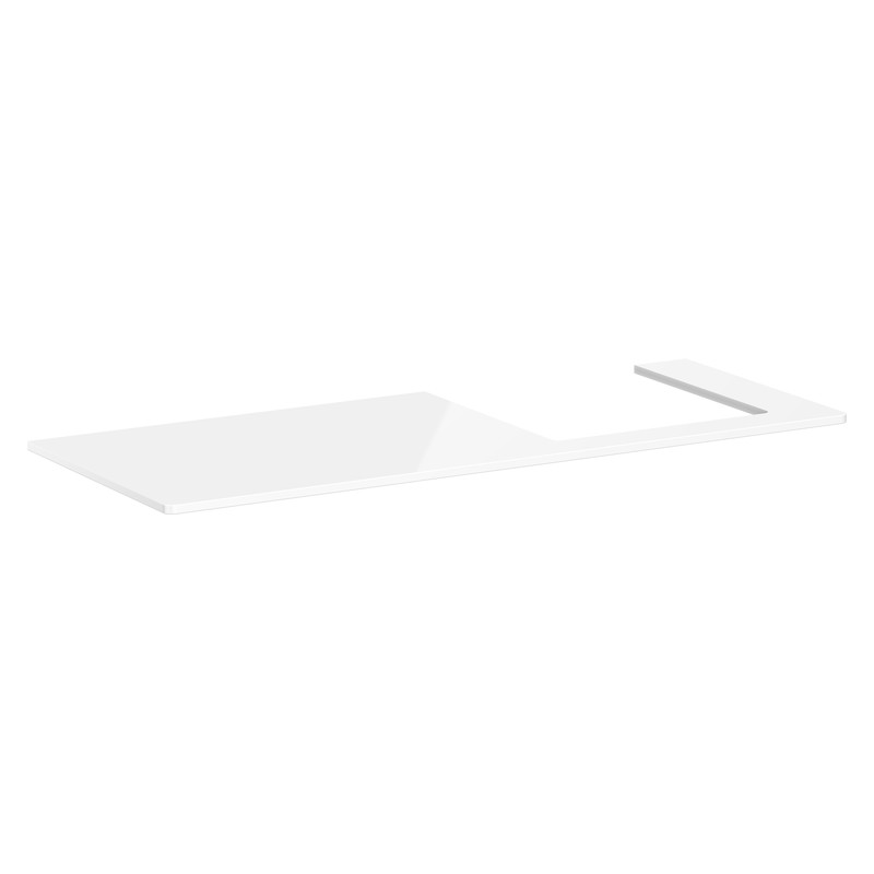 Hansgrohe Xelu Q doska pod umývadlo 1360 x 550 mm s výrezom vpravo pre zápustné umývadlo 500 x 480 mm, biela vysoký lesk, 54098050