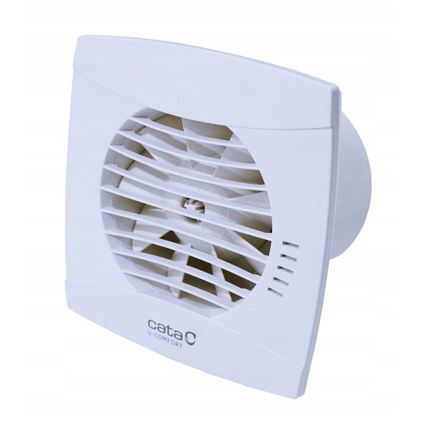 CATA U-COMFORT kúpeľňový ventilátor UC-10 Timer + Hygro, s časovačom avlhkomerom, zo spätnou klapkou, biely   01200200