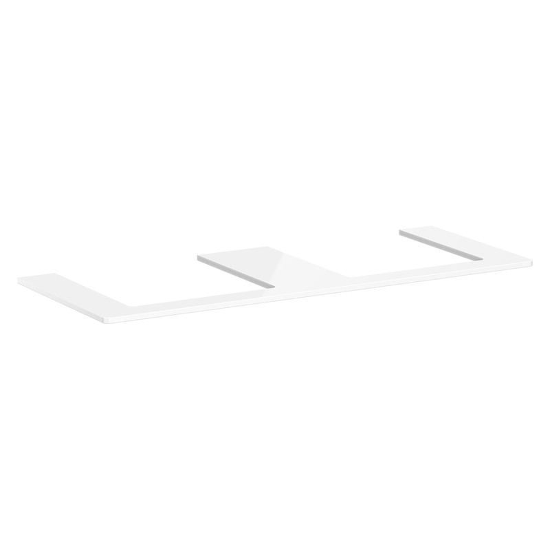 Hansgrohe Xelu Q doska pod umývadlo 1360 x 550 mm s 2 výrezmi pre zápustné umývadlo na dosku 500 x 480 mm, biela vysoký lesk, 54099050