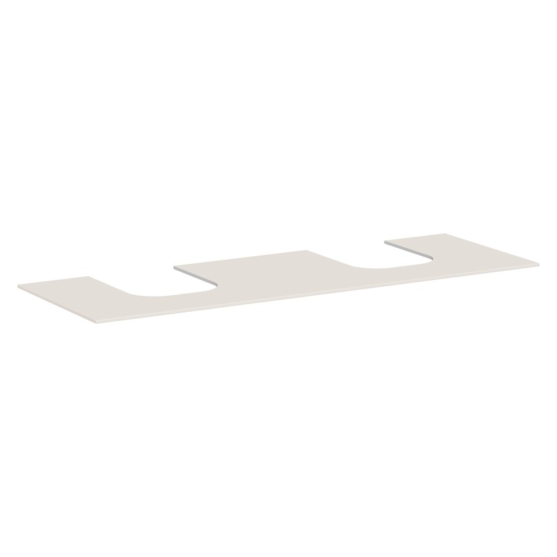 Hansgrohe Xevolos E doska pod umývadlo 1570 x 550 mm s 2 výrezmi pre zápustné umývadlo na dosku 600 x 480 mm, pieskovo béžová matná, 54211780